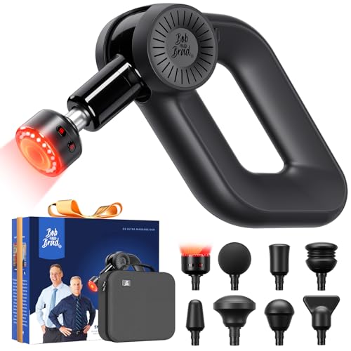 Bob and Brad D6 Ultra Massage Gun with Infrared Heating Head, Deep Tissue Muscle Massager with 16mm Amplitude and OLED Screen, Professional Electric Handheld Massage Device for Muscle Pain R