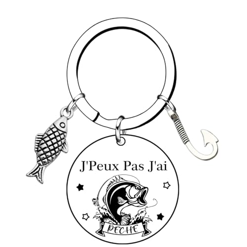 Porte-clés « J'peux pas j'ai Peche » avec acier...