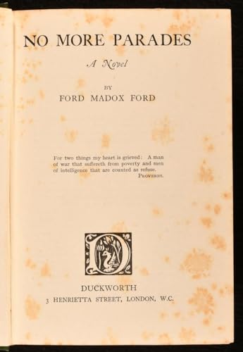 NO MORE PARADES. B000HHHCCK Book Cover