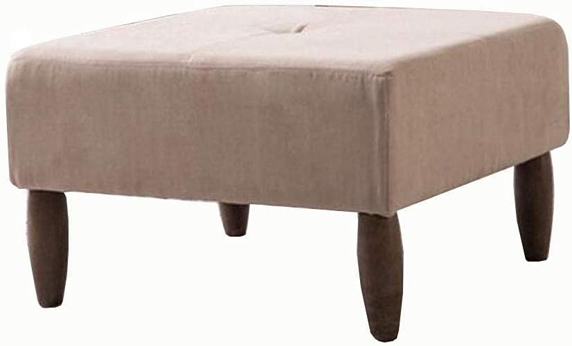Repose-Pieds Ottoman en Tissu de Lin : Tabouret Carré et Moderne #4