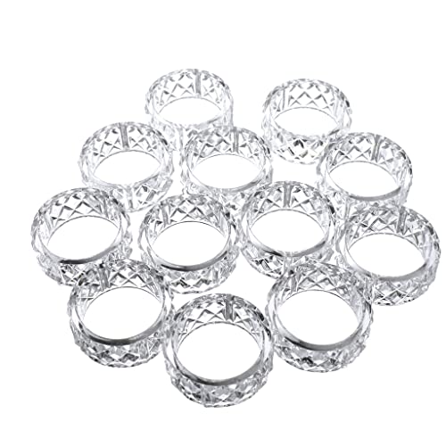 Homeford Clear Acrylic Napkin Holder Rings, 2-Inch, 12-Count