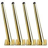 QM-STVR 16 Inch Gold Sofa Legs Set of 4, Mid Century Table Legs Gold Furniture Legs Sofa Replacement