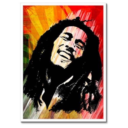 Poster Reggae 50x70 Cadre Noir Anti-Pli Décoration Murale Durable