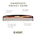 Kent 7T Handmade All Fine Tooth Pocket Comb for Men, Hair Comb Straightener for Everyday Grooming Styling Hair, Mustache and Beard, Use Dry or with Balms, Saw Cut and Hand Polished, Made in England
