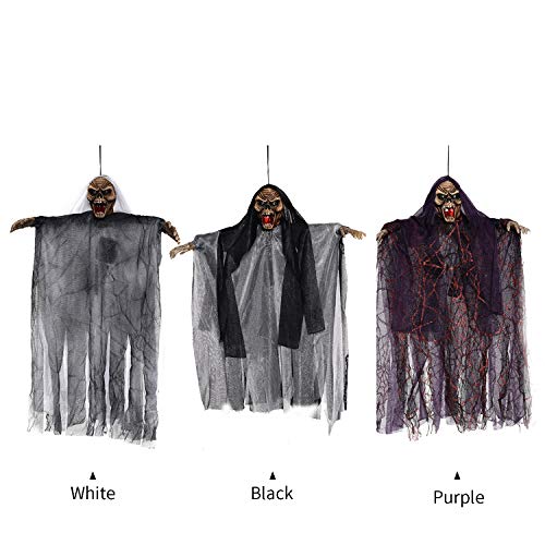Ajcoflt Decoração de suspensão de fantasma de Halloween de 20 polegadas, controle de voz e controle