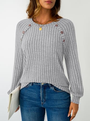 Image of LILLUSORY Womens Tops Long Sleeve Shirts Fall Lightweight Sweaters