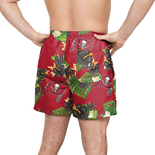Image of FOCO NFL Mens NFL Team Logo Floral Hawaiian Swim Suit Trunks