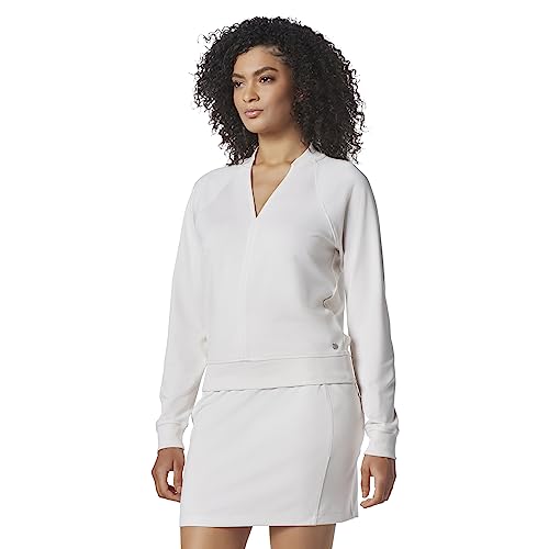 Image of Andrew Marc Women's Performance Flattering Chunky Rib Collar L /S V-Neck Raglan Pullover