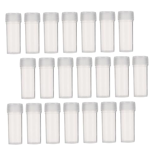 FRCOLOR 120pcs Bottled Mini Clear Storage Vial Small Vial Bottles Round Container with Lid Dispensing Bottle Condiments Containers Test Tube for Small Items Mini Clear Bottles Plastic