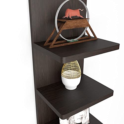 Image of ESTANTERIA Tv Unit Wall Mounted Engineered Wood TV Unit, TV Cabinet for Wall, TV Stand for Wall, TV Stand Unit Wall Shelf for Living Room, Set Top Box Wall Display Rack Stand(Wenge 25x152.4x4Cm)
