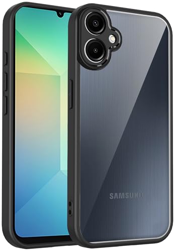 Image of Kapa Hawkeye Clear Slim Tough Back Cover for Samsung Galaxy F70e 5G | Camera Lens Protector Anti Yellow Shockproof Clear Hybrid Case Cover (Black Sides)