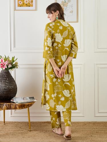Image of INDO ERA Women Pure Cotton Kurta Palazzo Set | Printed Kurta with Palazzo Pants | Summer Friendly, Office Wear Co-Ord Set | Cord Set For Women Cotton
