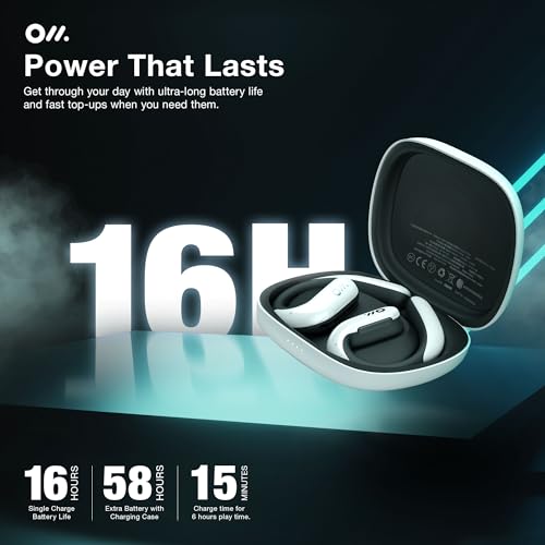 Image of Oladance OWS Pro Open-Ear True Wireless Headphones, Noise Cancellation, Stable Bluetooth 5.3 Connection, Amplifier Chip, Virtual Bass, 360 Superior Sound, 16H Playtime, Comfortable Fit (White)