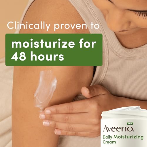 Aveeno Daily Moisturizing Cream with Prebiotic Oat & Shea Butter for Body, Face & Hands Moisturizer Cream, Hydrates Normal to Dry, Sensitive Skin, Fragrance Free, Non-Comedogenic, 20 oz - Thumbnail 2