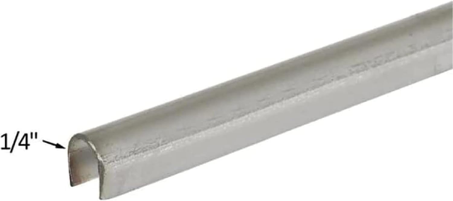 Lower Track for Sliding Screen Doors, Snap-in, Stainless Steel - 6 ft Long