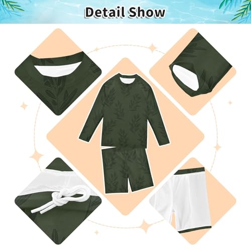 Traje de baño con protección UV para niños con manga larga y dos piezas 4