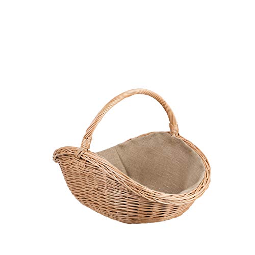 e-wicker24 Full Willow Fireplace Basket, Natural Coloured Wicker Fireplace Basket, Wicker Basket for Firewood, Fireplace Basket, Wood Basket