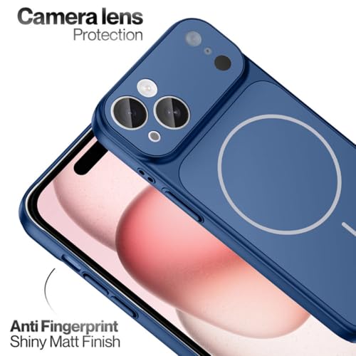 Image of SHINESTAR Converter Case for iPhone 15 Plus | Premium Protective Mag-Safe Cover | iPhone 17 Pro / 17 Pro Max Series Style Design | in-Built Camera Guard | Wireless Charging Compatible - Blue