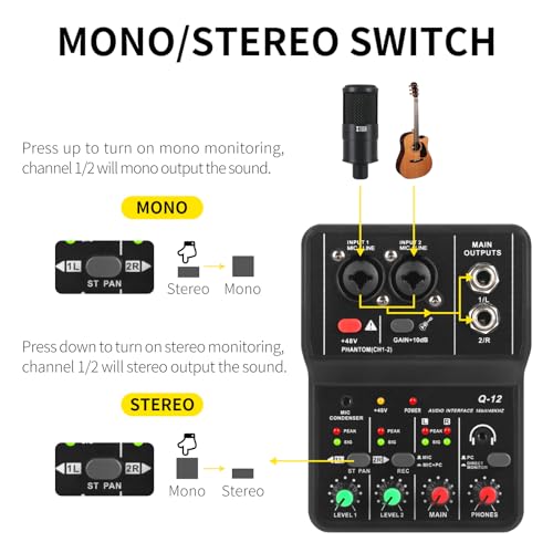Xtuga Q12 Usb Audio Interface For Pc,Interface thumb #2