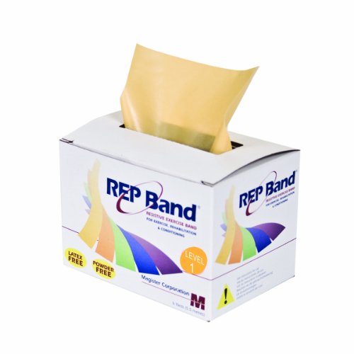 REP Band, Bulk Latex-Free Resistance Band, Level: Extra Light, Peach, 4 Inches x 6 Yard Roll, (84975)