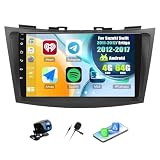 SIXWIN 4+64G Android 13 Autoradio per Suzuki Swift 2011-2017 Suzuki Ertiga 2012-2017 con CarPlay/Android Auto/Mirror Link,9 Pollici HD TouchScreen Schermo Navigatore WiFi Bluetooth 5.0 FM/RDS 32EQ