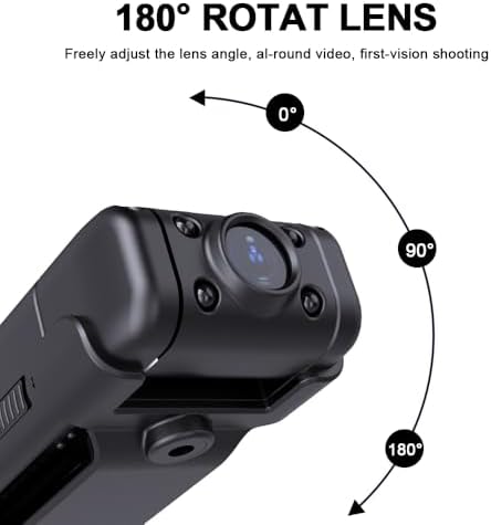 Mini Body Camera 1080P with Audio & Video Recording Small POV Cam with 64G Card - Wearable Personal Portable Cameras Recorder DV - Night Version Camcorder for Security Work Records Guard Traveling Detail