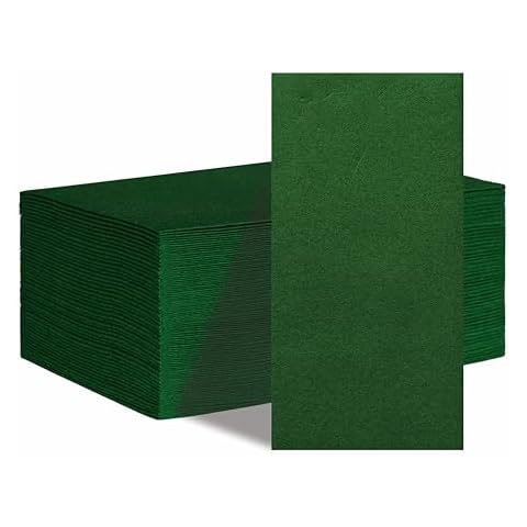 GUOYUANGLO Disposable Paper Napkins Linen Feel Green Dinner Napkins Guest Towels Cloth Like Npakins For Bathroom,Party, Weddings and Events-12" x 17",100 Pack Cover