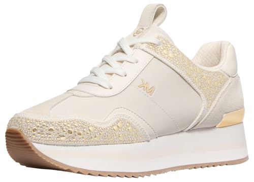Michael Kors Women's Raina Trainer, Cream, 8.5