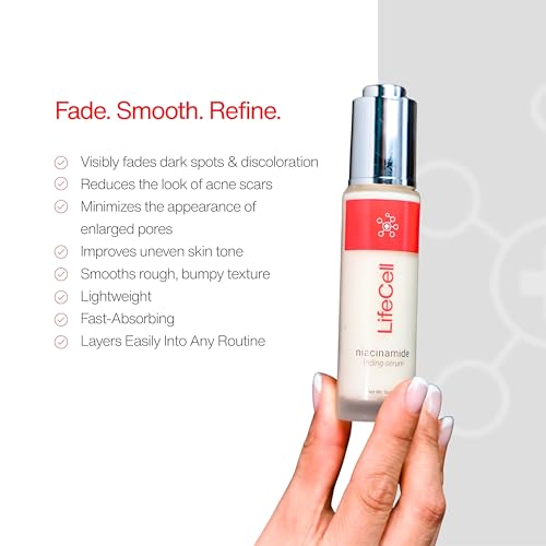 LifeCell Niacinamide Serum for Face – Dark Spot Corrector for Acne Scars & Hyperpigmentation, Pore Minimizer, Vitamin B3 Brightening Serum for Uneven Skin Tone, 1 Fl oz
