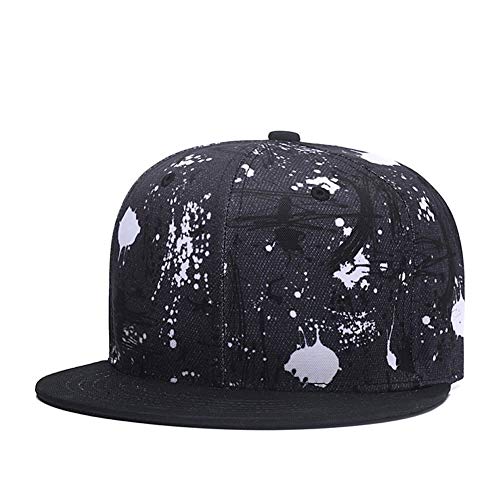 Quanhaigou - Gorra ajustable para hombres y mujeres, unisex, gorra de béisbol de hip hop, sombrero plano para papá, negro (Black Graffiti), Talla única