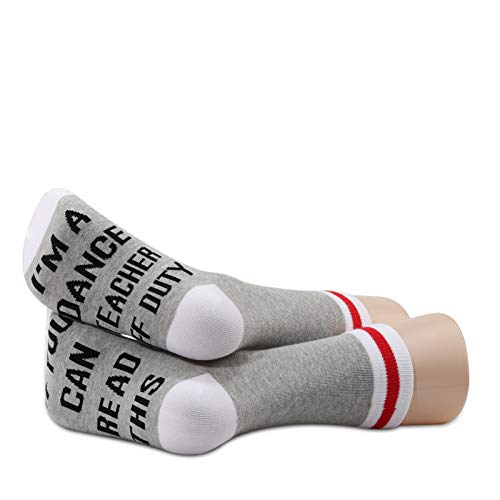JXGZSO 2 Pairs Dance Teacher Socks Dance Teacher Retirement Gift Can Read This I'm A Dance Teacher Off Duty Socks4