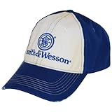 Smith & Wesson Men's Two Tone Distressed Logo Cap-One Size-Blue