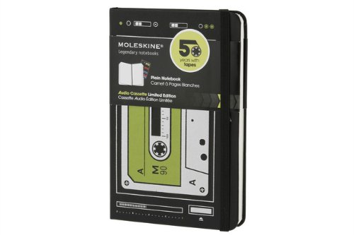 Moleskine Audio Cassette Limited Edition Notebook, Pocket, Plain, Black, Hard Cover (3.5 x 5.5)
