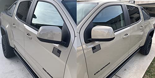 Muzzys (Set Of Two) 3"X5" All Black Subdued Raised Left & Right American Flag Decal Emblem Sticker Badge No Quarter Given United States Stick On Car Truck Window Glass, Made In The Usa #TOP6