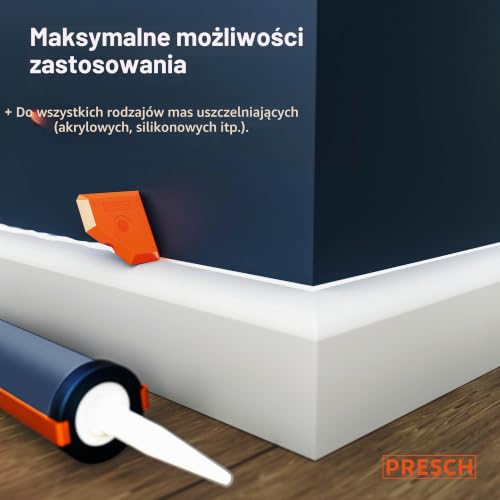 Presch Zestaw do wygładzania fug 5 szt. - Idealne fugi dzięki bardzo prostym krawędziom - Specjalne wypustki ułatwiające podnoszenie - Idealny do uszczelniaczy takich jak akryl i silikon