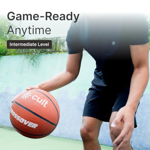 Image of Cult Basketball Size 7 Crossover for Men & Women Indoor Outdoor Basketball with Superior Grip & Bounce Durable Rubber Training & Match Ball with Butyl Bladder - Brown