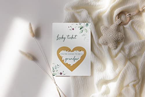 Image of Joli Coon Pregnancy announcement scratch card - You are going to be a grandpa - Baby announcement - Eucalyptus