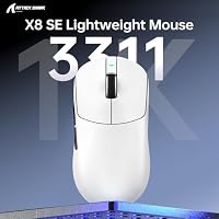 ATTACK SHARK X8SE Mouse for Large Hand, 55g Superlight, PixArt PAW3311 Gaming Sensor, BT/2.4G Wireless/Wired, Adjustable DPI up to 25000, 500mAh Battery (White) – Ansicht 2