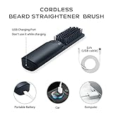 IHHAIR Premium Beard Mini Straightener Brush, Professional Straightener Brush for Men, Rechargeable 6400 mAh Straightening Tool Heated Comb, for Short & Long Beards for Home and Travel - Image 4