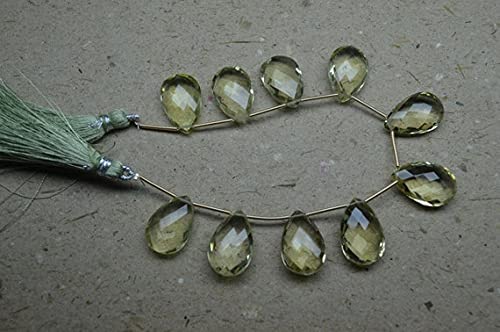 Quartz citron naturel poire briolette 10x14mm pour look bohème chic