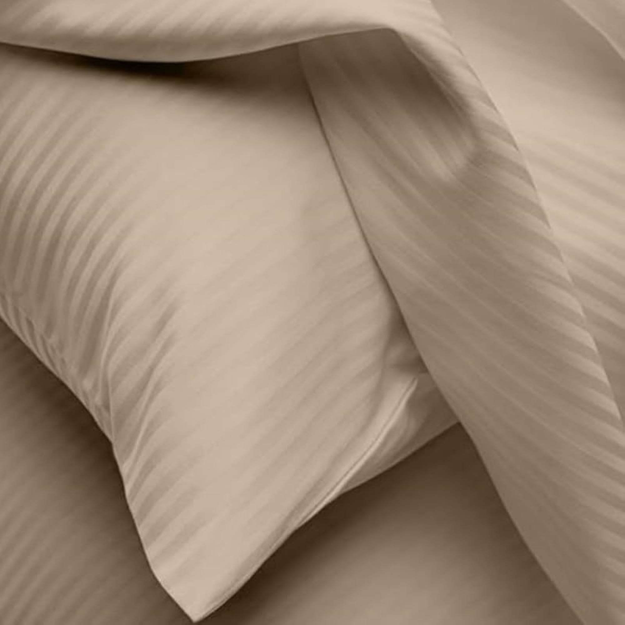 Beige Glace Cotton Bedsheet Double Bed Queen Size