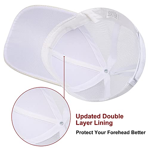 Neufashion Ponycap Messy High Bun Ponytail Adjustable Mesh Trucker Baseball Cap Hat, Glitter White, One Size #TOP5