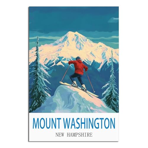 Affiche Mount Washington New Hampshire déco vintage salon 50x75 cm