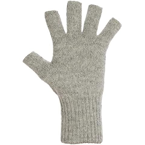 AndeanSun Darn Warm Alpaca Fingerless Gloves 2023 Updated US Sizing-Perfect Fit (Ash Light Grey - 90% Alpaca, Large) Cover