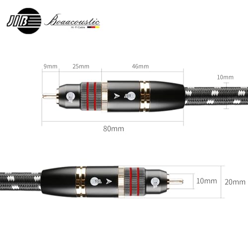 Cavo subwoofer 75 Ω hi-end JIB con connettori placcati oro e isolamento premium de 1m 3