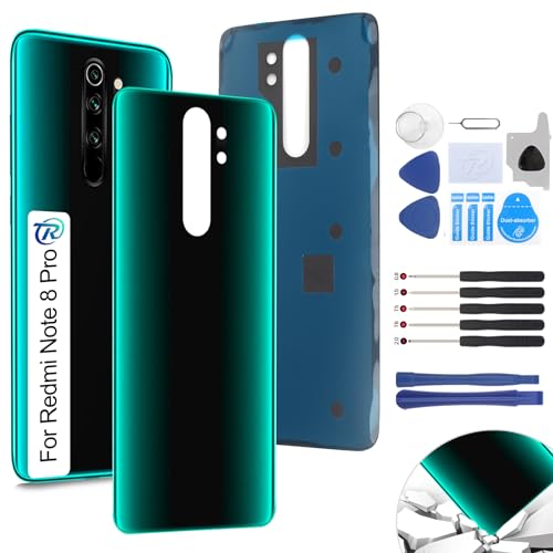 RongZy Tapa de Bateria Carcasa Trasera Compatible con Xiaomi Redmi Note 8 Pro con Herramientas（Verde）