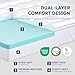 DOPEDIO Dual Layer Memory Foam Mattress Topper Super King, 7cm Total Thickness, 5cm Cooling Gel Memory Foam with 2cm Quilted Pillow Top Mattress Pad, Deep Pocket Fits 20–53cm Mattresses(180x200cm)