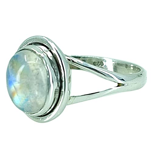 Navya Craft 925 Solid Sterling Silver Rainbow Moonstone Handmade Women Ring Sizes 4 to 13 (US)