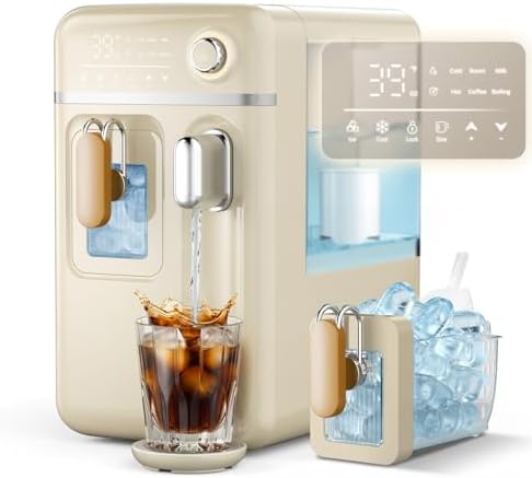 Nerefou Countertop Ice Maker and Hot Cold Filtered Water Dispenser
