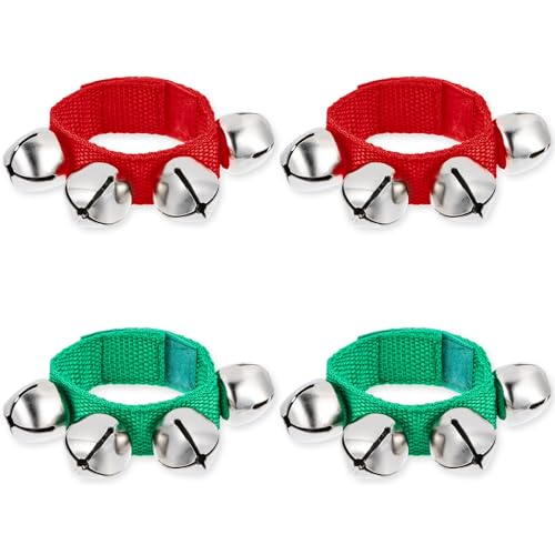 4 PCS Wrist Bells, Percussion Instruments, Jingle Bells Christmas...